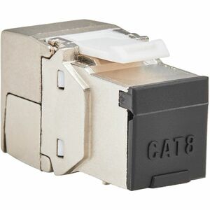 Eaton Tripp Lite Series Cat8 STP Shielded Tool-Free Keystone Jack, 568A/568B, TAA - 1 x RJ-45 Keystone Female - Silver - T