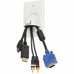 Tripp Lite series Single-Gang Up-or Down-Angle Bulk Cable Wall Plate, White, TAA - 1 x Total Number of Socket(s) - 1-gang 