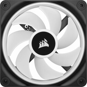 Corsair iCUE QX120 Cooling Fan - 3 x Fan(s) - 63.10 CFM Maximum Airflow - 2400 rpm - Magnetic Dome Bearing - RGB LED - Bla