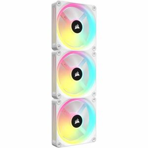 Corsair iCUE QX120 Cooling Fan - 3 x Fan(s) - 63.10 CFM Maximum Airflow - 2400 rpm - Magnetic Dome Bearing - RGB LED - Whi