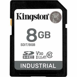 SDHC Kingston Industrial - 8 GB - Classe 10 di tipo UHS-I (U3) - V30 - 100 MB/s Lettura