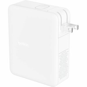 Belkin 140W Portable 4-Port GaN Wall Charger - 3xUSB-C, 1xUSB-A (140W Total) - Fast Charging - Power Adapter - White - 140