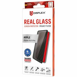 DISPLEX Privacy Glas für Apple iPhone 15/15 Pro