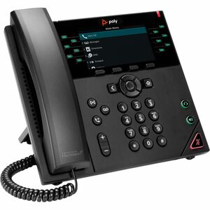Poly VVX 450 IP Phone - Corded - Corded - Wall Mountable, Desktop - Black - VoIP - 4.3" - 2 x Network (RJ-45) - PoE Ports
