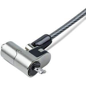 StarTech.com Cable Lock For Notebook, Chromebook, Tablet - 1.98 m Cable - Keyed Lock - Silver, Black - Steel, Plastic, Zin
