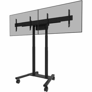 Neomounts Mounting Adapter for Display Screen, Wall Mount, Floor Stand - Black - Height Adjustable - 2 Display(s) Supporte