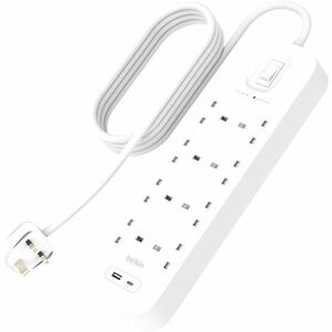 Belkin Connect Surge Suppressor/Protector - 8 x AC Power, 1 x USB Type A, 1 x USB Type C - 900 J - 2 m