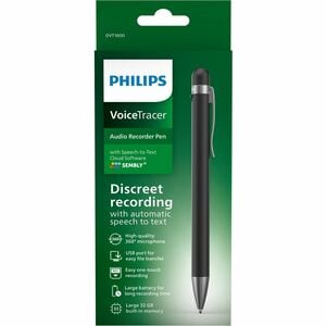 Philips Voice Tracer DVT1600 32GB Recording Pen with Sembly Speech-to-Text Software - High-quality 360° microphone • One t