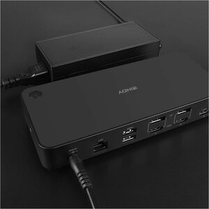 LINDY DST-Pro USB-Typ C Docking Station für Headset, Tablet-PC, Smartphone, Notebook, Mikrofon, Monitor - Ladefunktion - 1