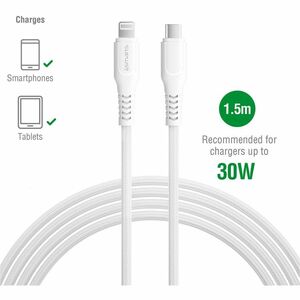 4smarts USB-C auf Lightning Kabel RapidCord PD 30W 1,5m weiß *MFi zertifiziert. Kabellänge: 1,5 m, Anschluss 1: USB C, Ans