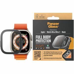 PanzerGlass D3O, Tempered Glass Screen Protector for Watch Ultra, Watch Ultra 2 - Black - For OLED Apple Watch - Drop Resi