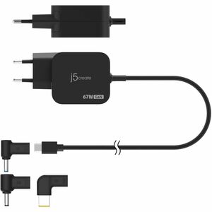 j5create JUP1565DCE3A-EN 67 W AC Adapter - 1 Pack - Universal Adapter - USB Type-C - For MacBook, iPad Pro, MacBook Pro, i