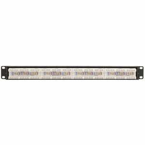 Tripp Lite series N252-024-6A 24 Port(s) Network Patch Panel - Black - 24 x RJ-45 - 1U High - 19" Wide - Rack-mountable
