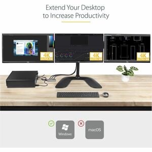 StarTech.com 3-Port MST Hub, DisplayPort to Triple 4K 60Hz HDMI, DP 1.4 Multi-Monitor Adapter, Windows Only - DisplayPort 