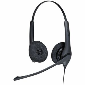 Jabra BIZ 1500 Wired Over-the-head Stereo Headset - Black - Binaural - Supra-aural - 32 Ohm - 20 Hz to 6.80 kHz - 230 cm C