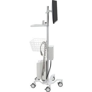 Ergotron StyleView Pole Cart - 6.80 kg Capacity - 5 Casters - 603.3 mm Width x 603.3 mm Depth - Bright White