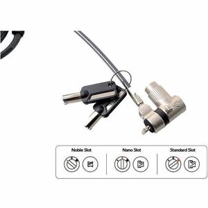 CODi Universal 3-in-1 Keyed Cable Lock - Compatible with; Standard T-bar security slot, Noble security slot & Nano securit