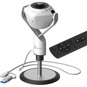 j5create JVU368-N Webcam - 5 Megapixel - 30 fps - Black, White - USB Type A/USB Type C - 1 Pack(s) - TAA Compliant - Full 