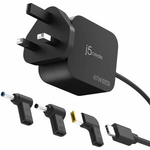 j5create JUP1565DCF3A-FN 67 W Wechselstromadapter - 67 W - 5 V Gleichstrom, 9 V DC, 12 V Gleichstrom, 15 V DC, 20 V AC, 20