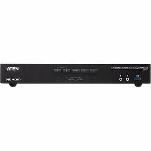 ATEN CS1844 KVM Switchbox - 4 Computer(s) - 2 Local User(s) - 4K - 4096 x 2160 - 1 x Network (RJ-45) - 8 x USB - 10 x HDMI