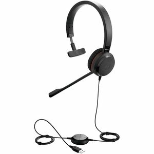 Jabra EVOLVE 20SE MS Mono Wired Over-the-head Mono Headset - Black - Monaural - Supra-aural - 32 Ohm - 150 Hz to 7 kHz - N