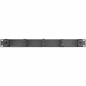Rocstor 1U 19in Metal Rackmount Cable Management Panel - Cable Management Panel - Black - 1U Rack Height x 19" Panel Width