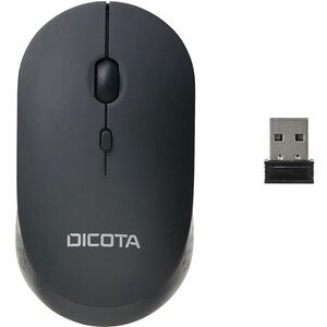 Dicota SILENT V2 Maus - Funkfrequenz - USB - Optisch - 3 Taste(n) - Schwarz - Kabellos - 2,40 GHz - 1600 dpi Auflösung - S