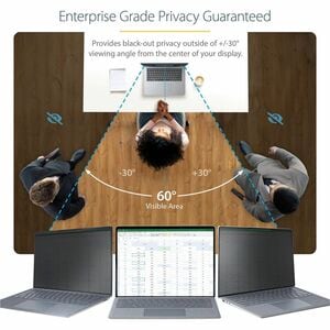 StarTech.com Plastic Anti-glare Privacy Screen Filter - Transparent - 1 - For 34.3 cm (13.5") LCD Notebook, 2 in 1 Noteboo