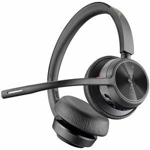 Poly Voyager 4300 UC 4320 Wired/Wireless On-ear, Over-the-head Stereo Headset - Black - Microsoft Teams Certification - Si