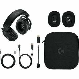 Logitech G LIGHTSPEED 有线/无线 入耳式, 头戴式 立体声 游戏用头戴式耳机 - 黑 - 双声道 - 头戴护耳式 - 3000 cm - 蓝牙 - 38 欧姆 - 20 Hz 到 20 kHz - 心形麦克风, 单向, 驻