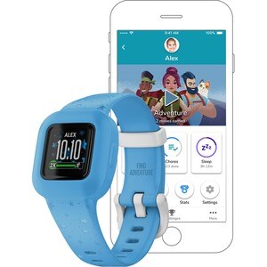 Garmin vívofit jr. 3 Smart Watch - Blue Body Color - Silicone Band Material - Accelerometer - Clock Display, Alarm, Timer 