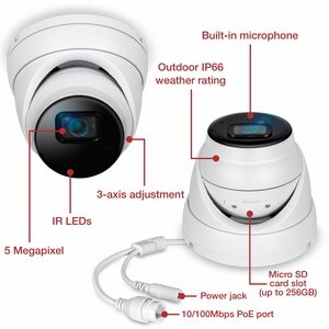 Telecamera di rete TRENDnet TV-IP1515PI 5 Megapixel Interno/esterno - Colore - Dome - Bianco - 30 m Infrarossi Visione not