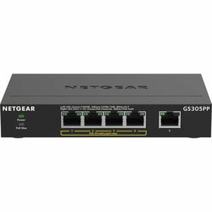 Netgear 5-Port Gigabit Ethernet SOHO Unmanaged Switch with 4 Ports PoE+ (83W) - 5 Ports - Gigabit Ethernet - 10/100/1000Ba