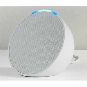 Amazon Echo Pop Bluetooth Smart Speaker - Alexa Supported - White - Wireless LAN - 1 Pack