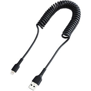 USB to Lightning Cable - 1m (3.3ft) Coiled Cable Black