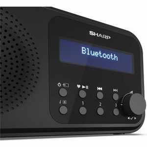 Sharp Tuner - Tragbar, Desktop - Schwarz - 20 x FM, 20 x DAB, 20 x DAB/DAB+ - Kabellos - Bluetooth - USB - Kopfhörer - 4 x