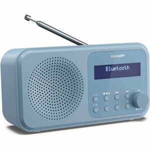 Sharp Tuner - Tragbar, Desktop - Blau - 20 x FM, 20 x DAB, 20 x DAB/DAB+ - LED Display - Kabellos - Bluetooth - USB - Kopf