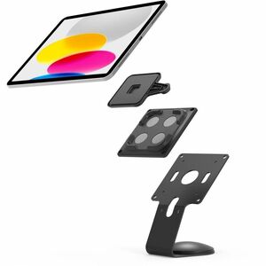 Support pour tablette PC Compulocks - Paysage, Portrait - Acier - Noir - Base pivotante, Fixation adhésive, Angle de visua