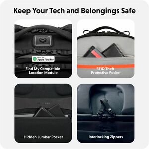 Hyper HyperPack Pro HP20P2BKGL Carrying Case (Backpack) for 32.8 cm (12.9") to 40.6 cm (16") Apple MacBook - Black - Water