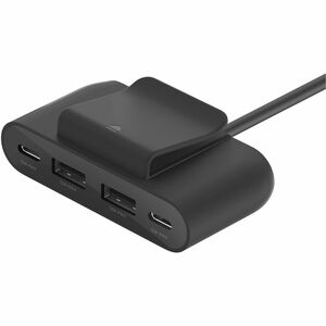 Belkin BoostCharge USB Extender - Black - 4 x USB - Plastic