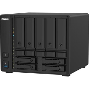 QNAP, QNAP Compact 9-bay NAS with 10GbE SFP+ and 2.5GbE for Smoother File Applications - Alpine AL-324 Quad-core (4 Core) 
