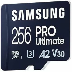 Carte micro SD Samsung PRO Ultimate UHS-I 256 Go, MB-MY256SA/WW, vitesse jusqu'à 200 Mo/s, garantie 10 ans, lecteur SD