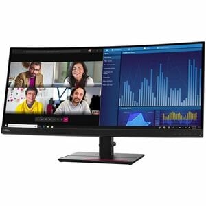 Lenovo ThinkVision P34w-20 34" Class UW-QHD Curved Screen LED Monitor - 21:9 - Raven Black - 86.6 cm (34.1") Viewable - In