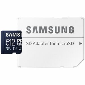 Samsung PRO Ultimate 512 GB Class 10/UHS-I (U3) V30 microSDXC - 1 Pack - 200 MB/s Read - 130 MB/s Write - 10 Year Warranty