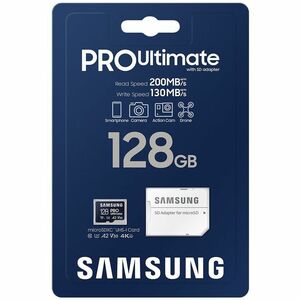 Samsung PRO Ultimate 128 GB Class 10/UHS-I (U3) V30 microSDXC - 1 Pack - 200 MB/s Read - 130 MB/s Write - 10 Year Warranty