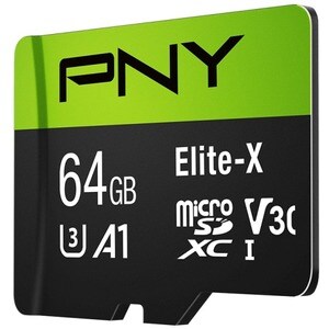 PNY Elite-X 64 GB Class 10/UHS-I (U3) microSDXC - 1 - 100 MB/s Read