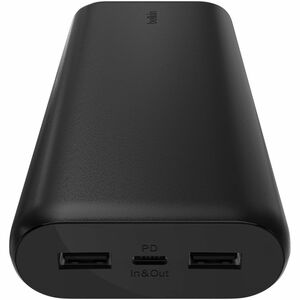 Belkin Stromspeicher - Schwarz - für USB Typ C Gerät, USB Typ A Gerät - 20000 mAh - Schwarz