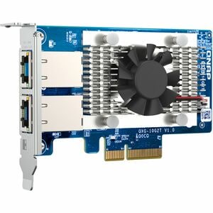 QNAP QXG-10G2T Cartão Ethernet 10 GB - 10GBase-T - Cartão Plug-in - PCI Express 3.0 x4 - Baixo pefil Altura do suporte - M