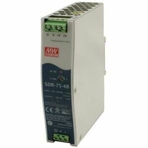 Transition Networks Industrial DIN Rail Mounted Power Supply - DIN Rail Mountable - 48 V DC Output - 76.80 W - 90% Efficie