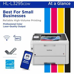 Brother HL-L3295CDW Wireless Compact Digital Color Printer with Laser Quality Output, Duplex, NFC and Mobile Printing & Et